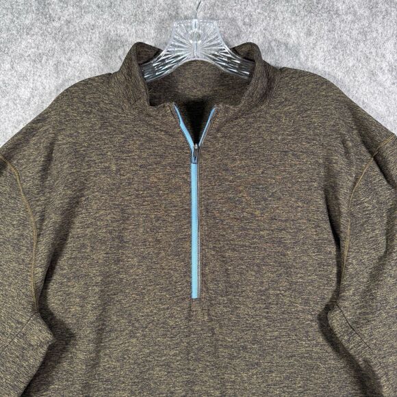 Lululemon Surge Warm 1/2 Zip Men's Size XL Heather Brown Long Sleeve Athleisure - Picture 1 of 10